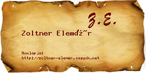 Zoltner Elemér névjegykártya