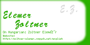 elemer zoltner business card